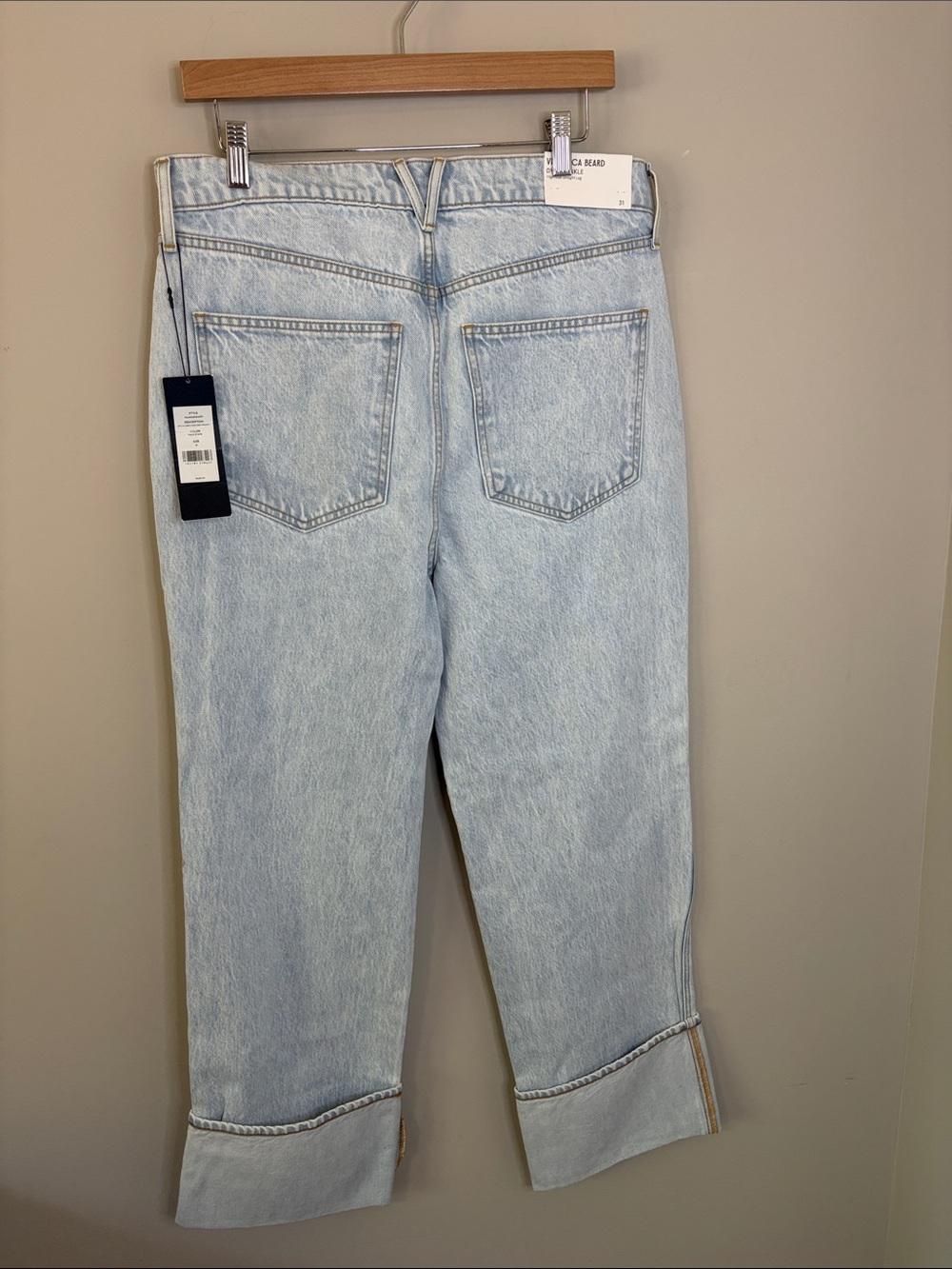 Veronica Beard Dylan High Rise Straight Ankle Jeans Cuffed Ankle Sz 31 NEW - Picture 8 of 13